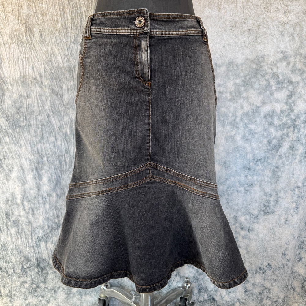 Lato/b Fluted Mermaid Denim Skirt Romania - 12